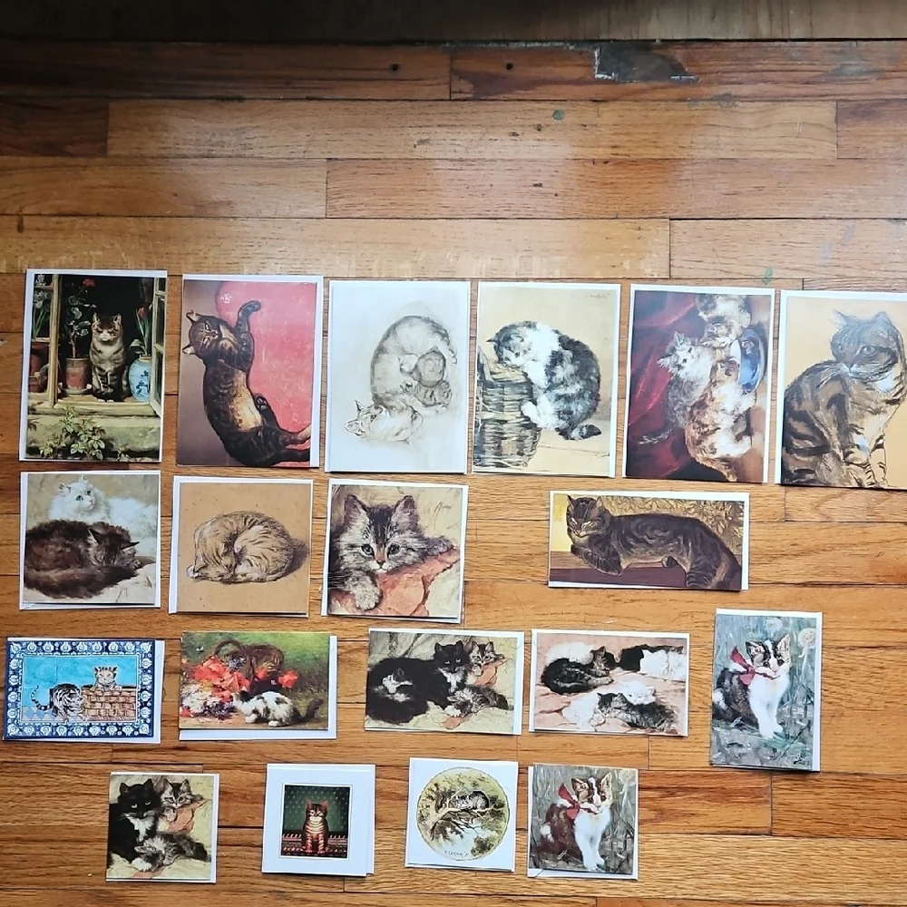 19 BLANK CHARMING CARDS OF CATS